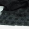 Ткань хлопок вышивка (шитье) «Цветы» черный