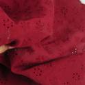 Ткань хлопок вышивка (шитье) «Цветы» винный