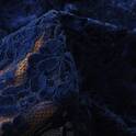 Ткань кружево бархатистое флок грязно-голубой