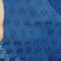 Ткань хлопок вышивка (шитье) «Цветы» дымчато-синий
