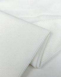 Ткань трикотаж в рубчик молочный/ivory