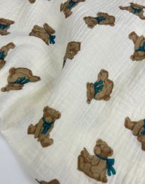 Ткань муслин принт D10 топленое молоко