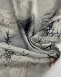 Ткань шелк жаккард " Китайский сюжет" жемчужный серый