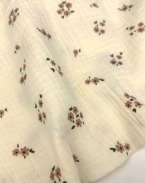 Ткань муслин принт D26 сливочный