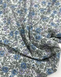 Ткань стретч-шифон принт d2 молочный/ivory