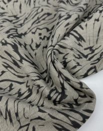 Ткань цея меланж принт д1 серо-бежевый