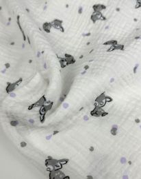 Ткань муслин принт D7 молочный/ivory