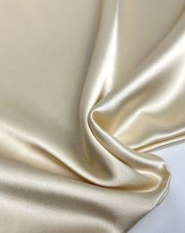 Ткань атлас сатин стретч кремовый