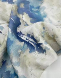 Ткань бохо принт "Вероника" D15 голубой