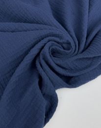 Ткань муслин однотонный синий морской