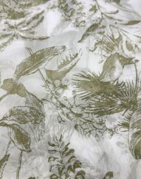 Ткань органза принт d3 выбеленная олива