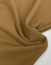 Ткань трикотаж в рубчик темно-бежевый