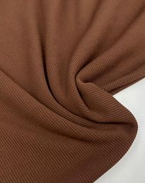 Ткань трикотаж в рубчик корица