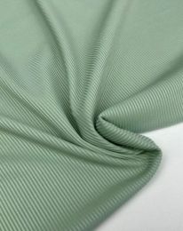 Ткань трикотаж в рубчик "Оливия" мята зеленая