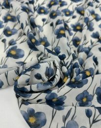 Ткань шифон принт d2 топленое молоко