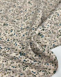 Ткань штапель принт D7 бежевый телесный