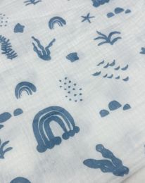 Ткань муслин принт D10 светлое молоко