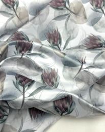 Ткань свадебный сатин принт d1 белый