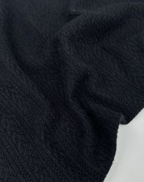 Ткань трикотаж меланж косичка черный