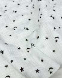 Ткань муслин принт D6 молочный/ivory