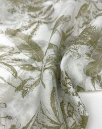 Ткань органза принт d3 выбеленная олива