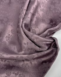 Ткань шелк жаккард "Розы" грязно-лиловый