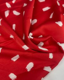 Ткань шелк принт "Мазки кисти" красный