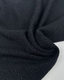 Ткань трикотаж меланж косичка черный