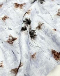 Ткань плательная вискоза "Медея" принт d9 выбеленный лиловый