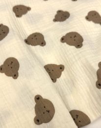 Ткань муслин принт D19 сливочный