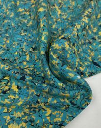 Ткань штапель принт D58 бирюзово-зеленый