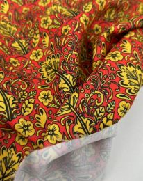 Ткань габардин принт d1 красный