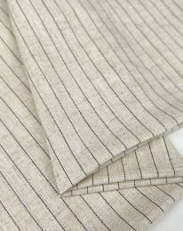 Ткань лен полоска бежевый меланж