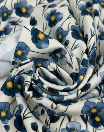 Ткань костюмно-плательная "Барби" принт топленое молоко