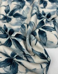 Ткань штапель принт D48 морская волна