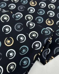 Ткань костюмно-плательная "Барби" принт d2 черный