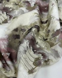 Ткань бохо принт "Вероника" D10 выбеленная олива