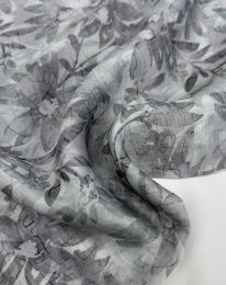 Ткань органза  тенсел-шелк принт d4 светло-серый