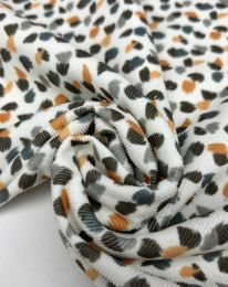 Ткань вельвет принт d9 молочный/ivory