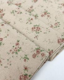 Ткань фланель принт d1 бежевый песочный