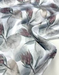 Ткань свадебный сатин принт d1 белый