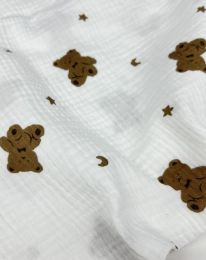 Ткань муслин принт D39 молочный/ivory