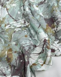 Ткань бохо принт "Вероника" D12 мята голубая