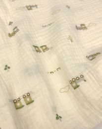 Ткань муслин принт D24 сливочный