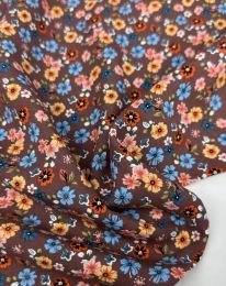 Ткань штапель принт D32 бежево-розовый