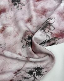 Ткань штапель принт "Адель" d11 темный грязно-розовый