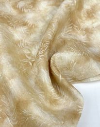 Ткань органза принт d4 бежевый песочный