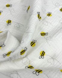 Ткань муслин принт D4 молочный/ivory