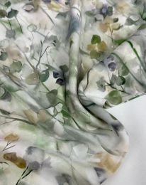 Ткань штапель принт "Адель" d5 светло-зелёный