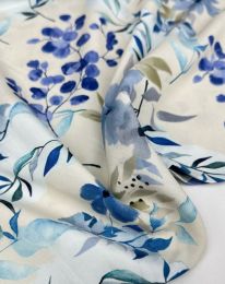 Ткань штапель принт D35 голубой